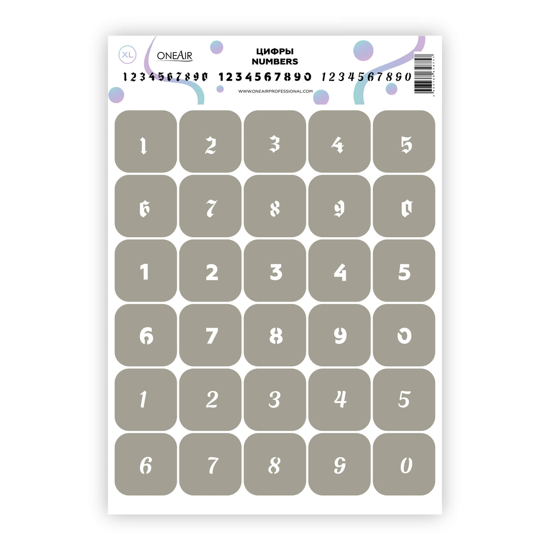 OneAir XL Number Stencils