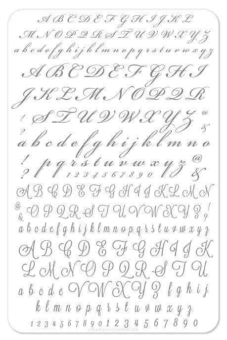 Alphabet Script Etched Nail Stamping Plate