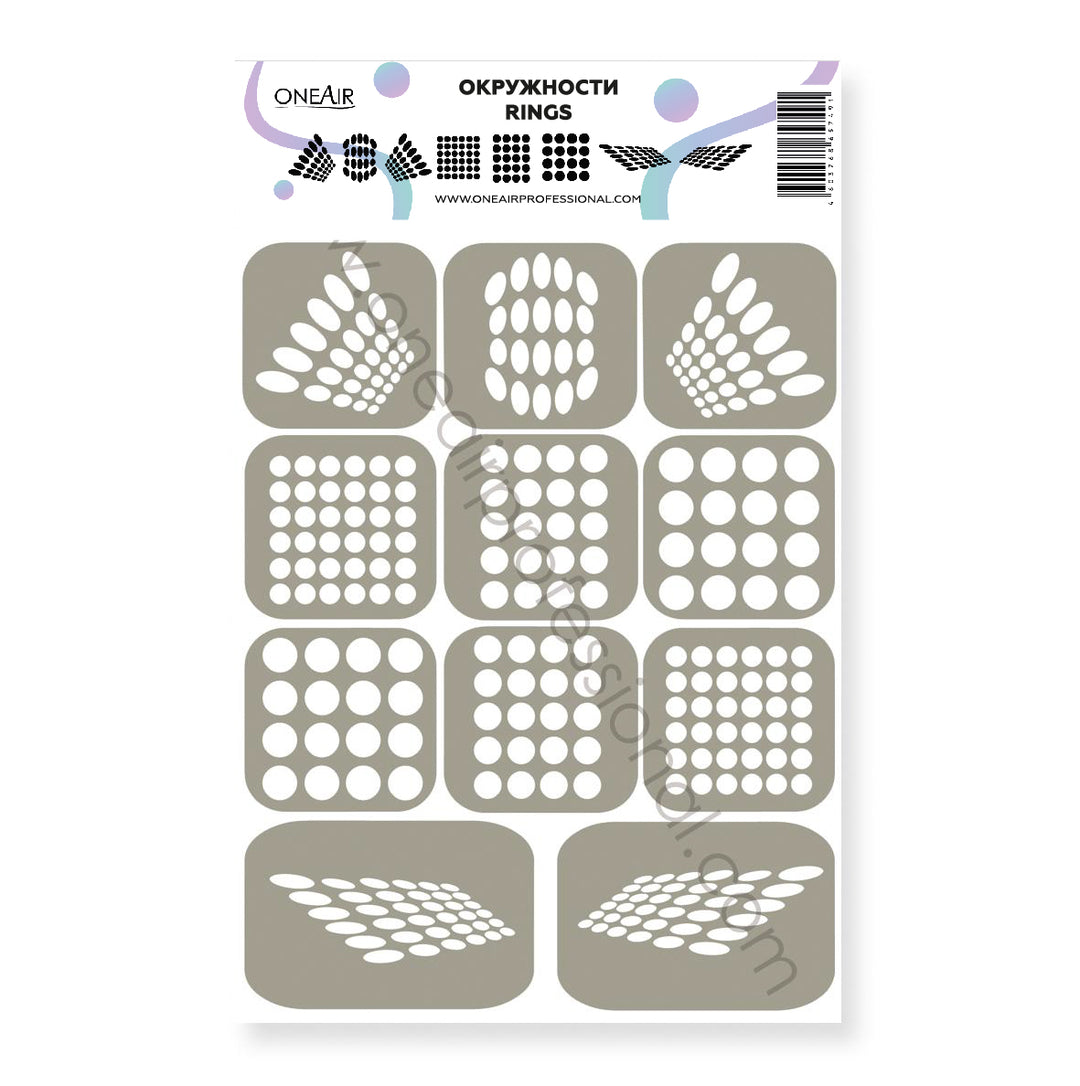 OneAir Rings Airbrush Stencils