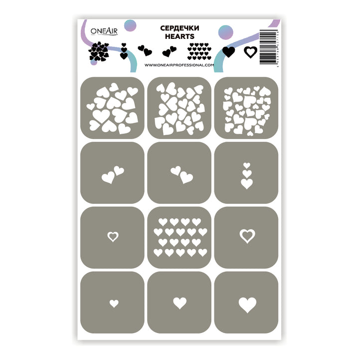 OneAir Hearts Airbrush Stencils
