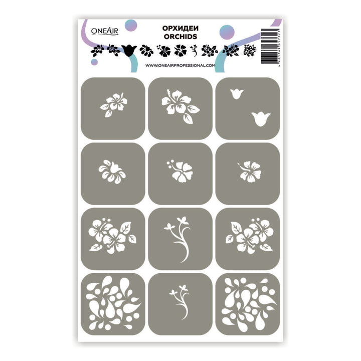 OneAir Orchids Airbrush Stencils