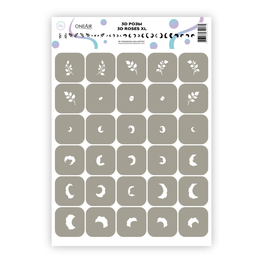 OneAir XL Art French Airbrush Stencils