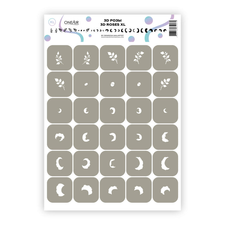 OneAir XL Art French Airbrush Stencils